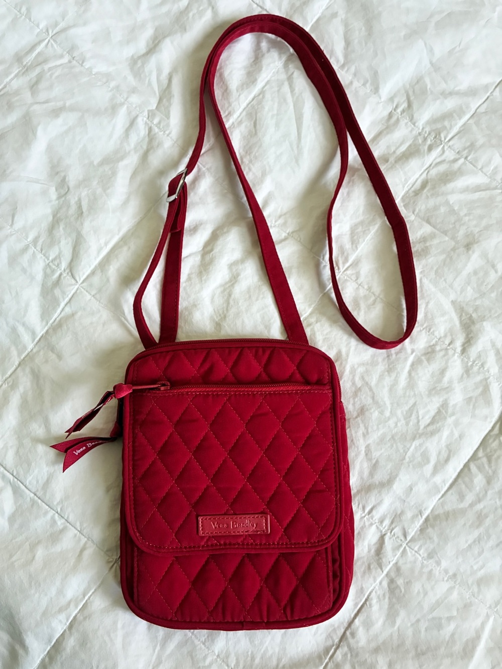 Vera Bradley Mini Hipster in Tango Red Microfiber 6x7” Crossbody Purse